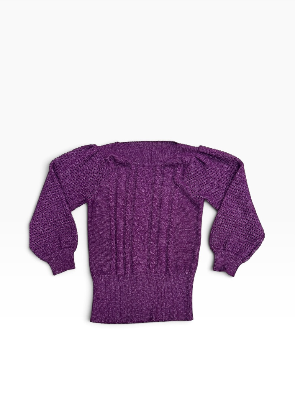 Stitch By Chenault Purple Boatneck Medium Knit Sweater
